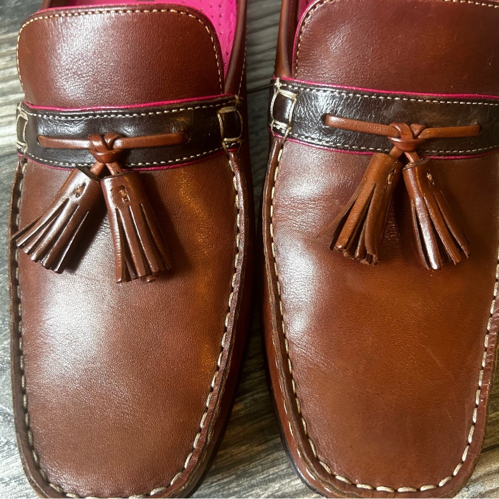 Cole Haan Women’s Brown Leather Slip-On Slide Tassel Loafers Size 9 - Picture 9 of 9